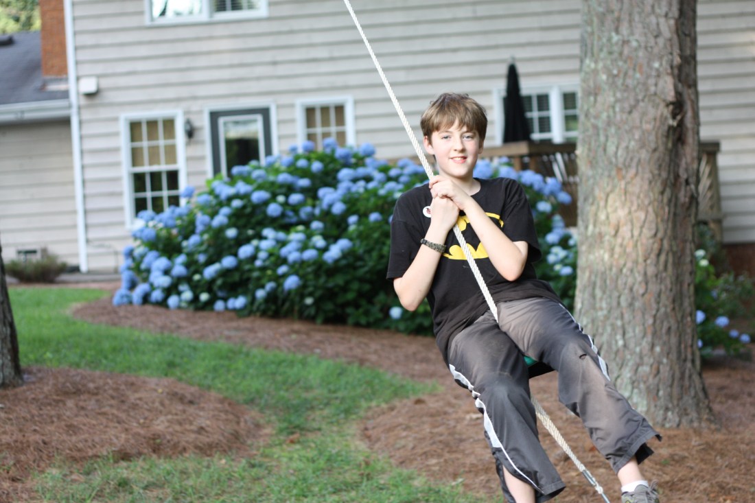 Barron on the rope swing
