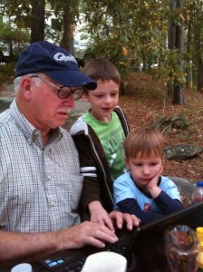 Dad shares funny videos with Harris and Carlton