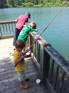 The boys fishing at Black Rock Lake