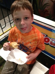 fairphoto Harris eats a fried Twinkie