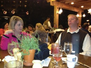 Uncle Lee and Aunt Karrie try to recover from the Mediterranean buffet at Villa de Flora inside the Gaylord Palms Resort. 
