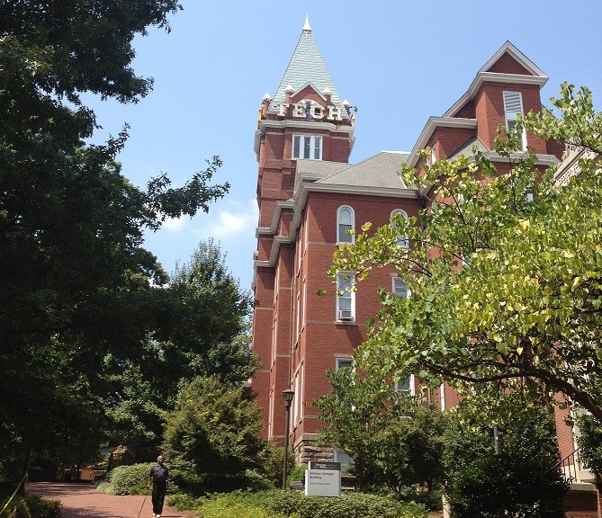 The iconic Tech Tower in the heart of the historic campus in Midtown Atlanta.