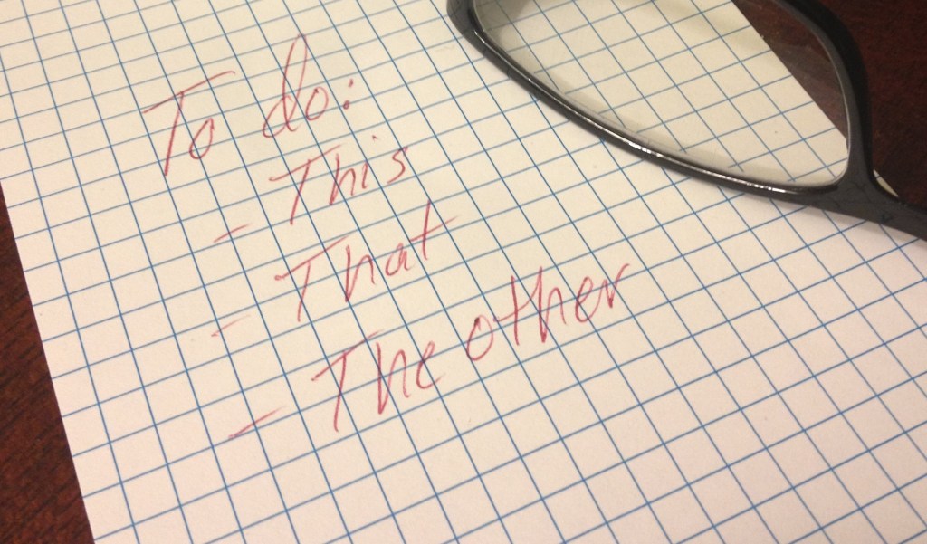 To do list with glasses