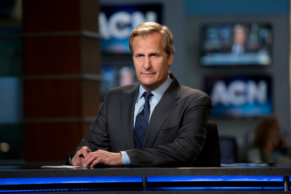 Jeff Daniels in a not so "dumb and dumber" pose as the anchor of ACN "News Night with Will McAvoy." Daniels won an Emmy this week for his work in the role.