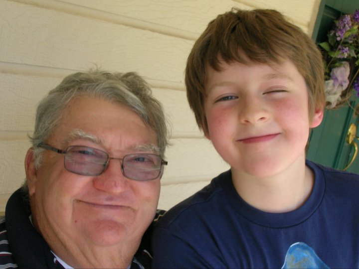 Lanny and Barron on the front porch several years ago. This smile is how I remember him.