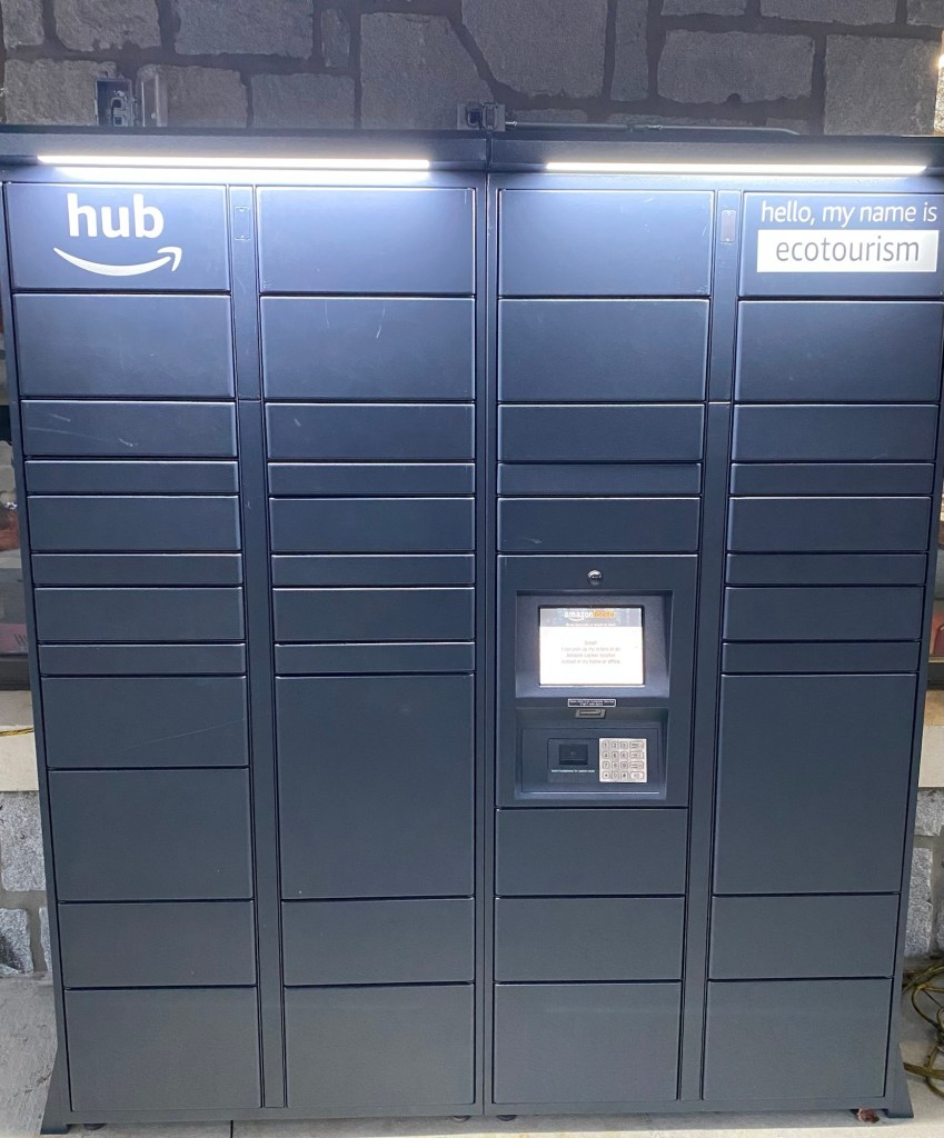 set of lockers with an electronic key pad