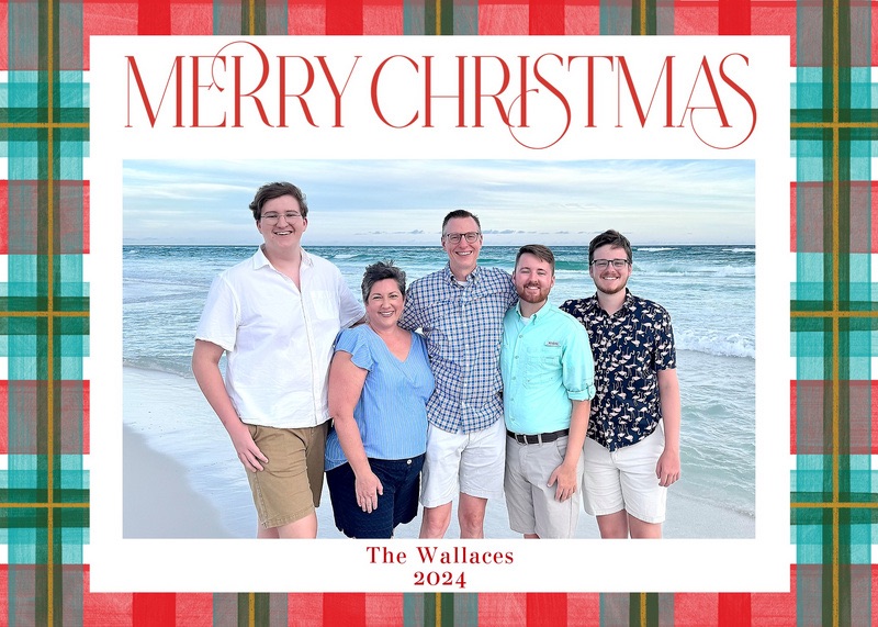 A family on the beach