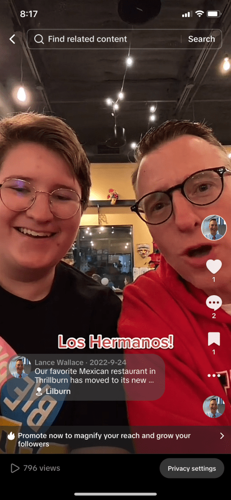TikTok video screen grab with a teenager and his dad