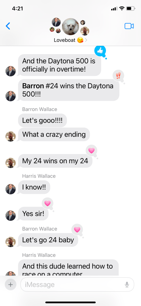 screen grab of a text conversation