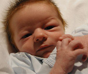 Baby with soft brown hair