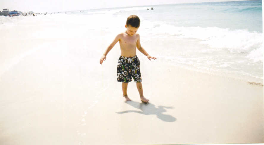 A young boy at the beach