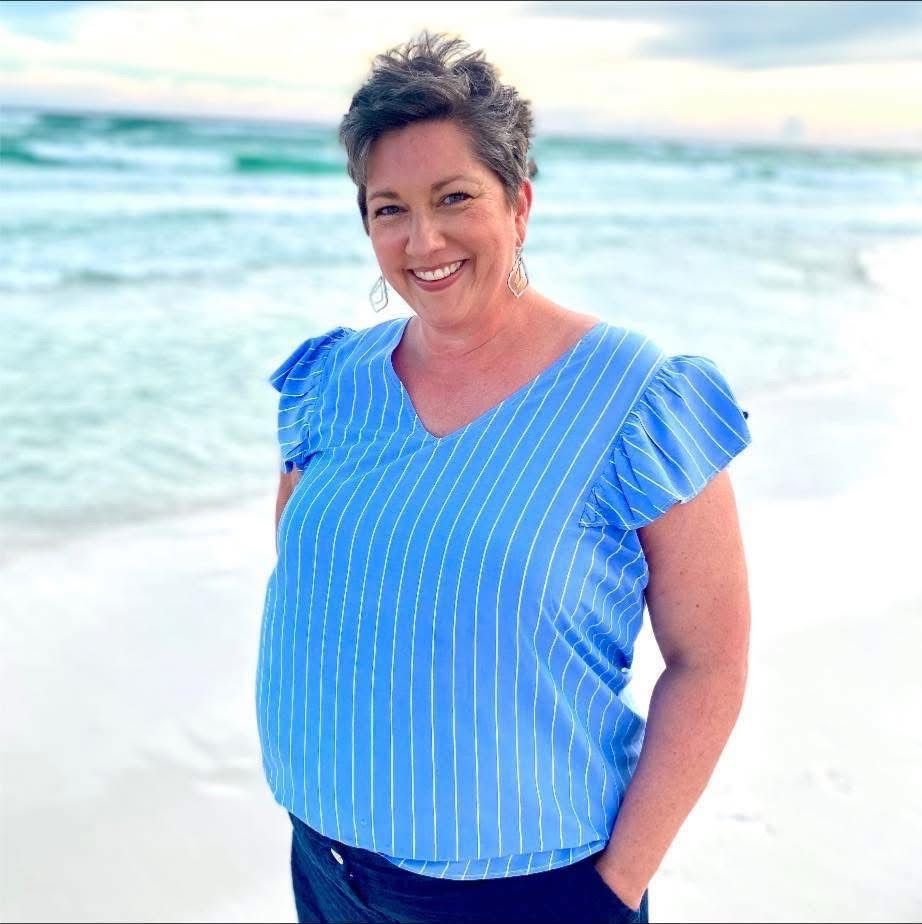 A woman on the beach