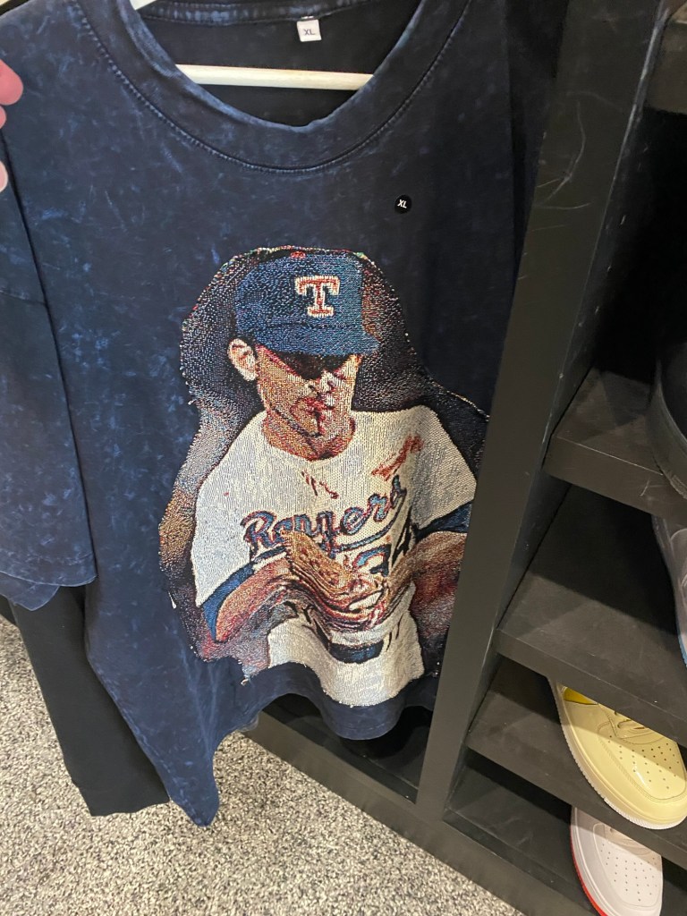T shirt with Nolan Ryan print on the front